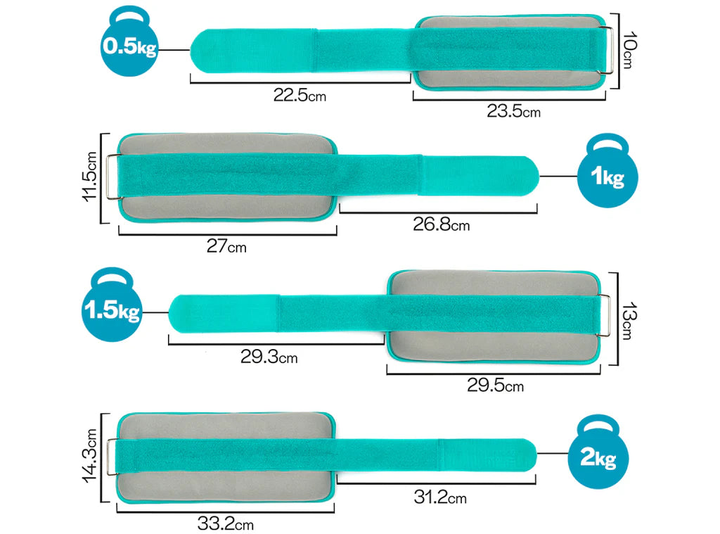 Ankle Weights Pair (0.5kg to 2kg)